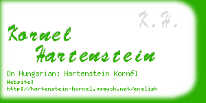 kornel hartenstein business card