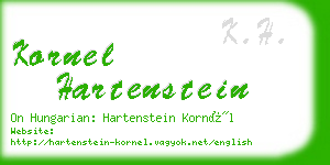 kornel hartenstein business card